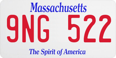MA license plate 9NG522