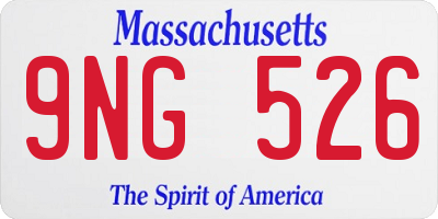 MA license plate 9NG526