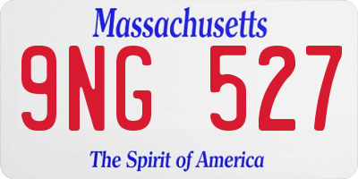 MA license plate 9NG527