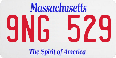 MA license plate 9NG529