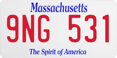 MA license plate 9NG531