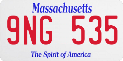 MA license plate 9NG535