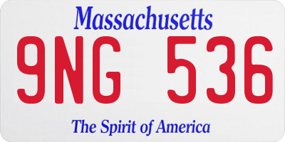 MA license plate 9NG536