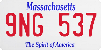 MA license plate 9NG537