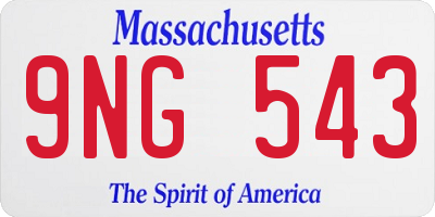 MA license plate 9NG543