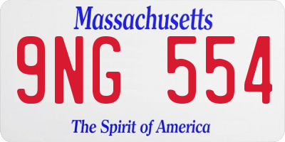 MA license plate 9NG554