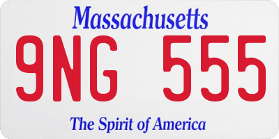MA license plate 9NG555