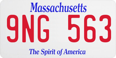 MA license plate 9NG563