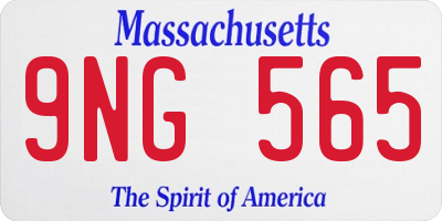MA license plate 9NG565