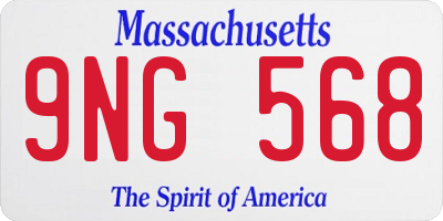 MA license plate 9NG568