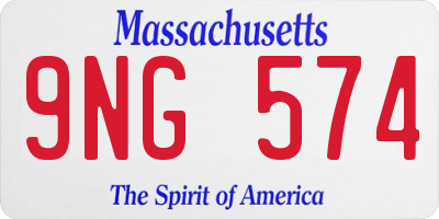 MA license plate 9NG574