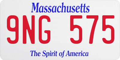 MA license plate 9NG575