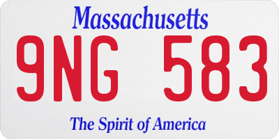 MA license plate 9NG583