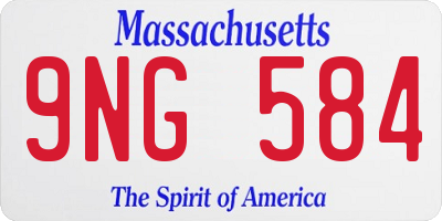 MA license plate 9NG584