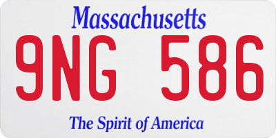 MA license plate 9NG586