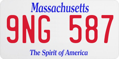 MA license plate 9NG587