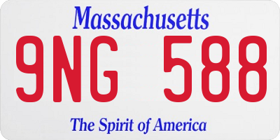 MA license plate 9NG588