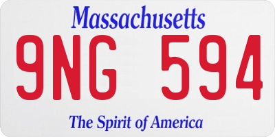 MA license plate 9NG594