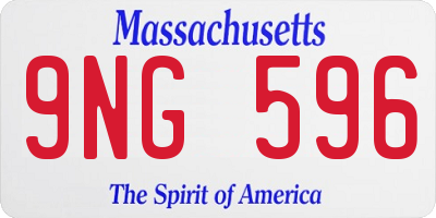 MA license plate 9NG596