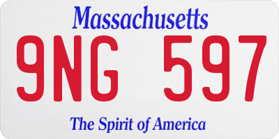 MA license plate 9NG597