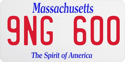 MA license plate 9NG600