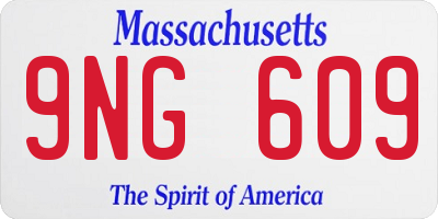 MA license plate 9NG609