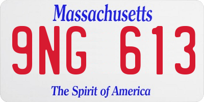 MA license plate 9NG613