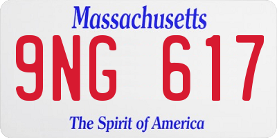 MA license plate 9NG617