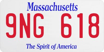 MA license plate 9NG618