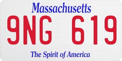 MA license plate 9NG619