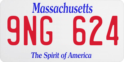 MA license plate 9NG624