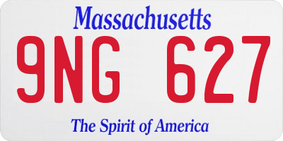 MA license plate 9NG627