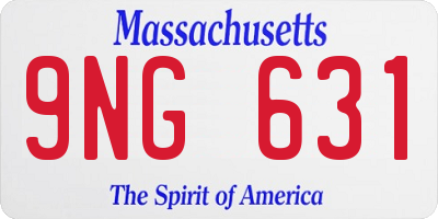 MA license plate 9NG631