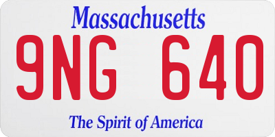 MA license plate 9NG640