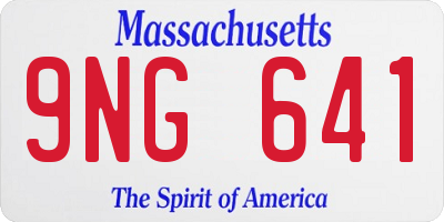 MA license plate 9NG641