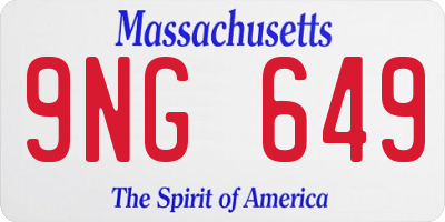MA license plate 9NG649