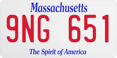 MA license plate 9NG651