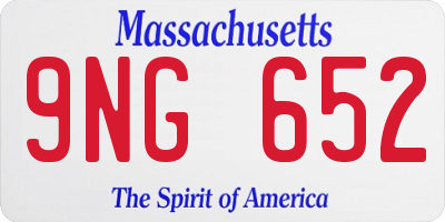 MA license plate 9NG652