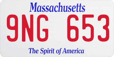 MA license plate 9NG653