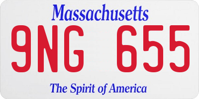 MA license plate 9NG655
