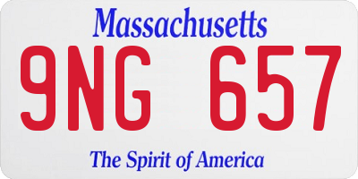 MA license plate 9NG657