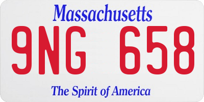 MA license plate 9NG658