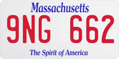 MA license plate 9NG662