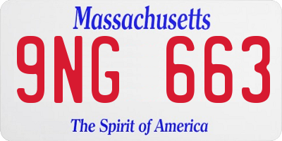 MA license plate 9NG663