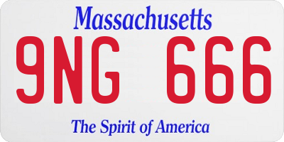 MA license plate 9NG666