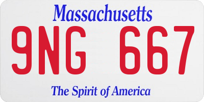 MA license plate 9NG667