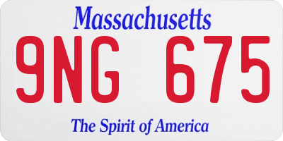 MA license plate 9NG675
