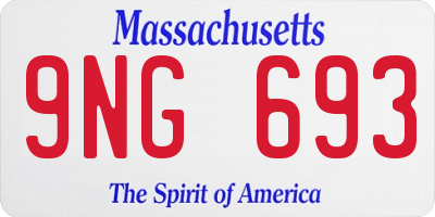 MA license plate 9NG693