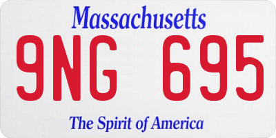 MA license plate 9NG695