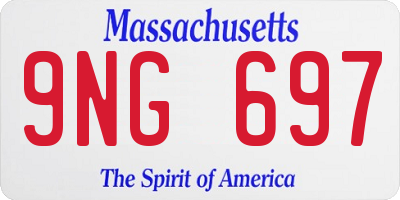 MA license plate 9NG697
